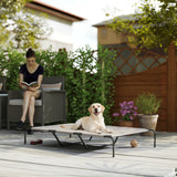 Outdoor Dog Cot, Elevated Dog Bed for Large Dogs, with Steel Frame, Breathable Mesh Fabric, 152x94x23 cm, Beige (2)