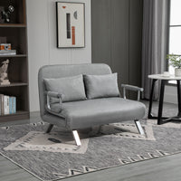 Sofa bed, double sofa, guest bed, including 2 cushions, gray (10)