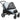 Dog stroller, foldable pet buggy for medium-sized dogs, 4-wheel pet stroller with safety leashes, brakes, grey