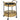 Outdoor serving trolley, 2 tiers, brakes, polyrattan, metal frame, Φ50 x 66H cm, yellow