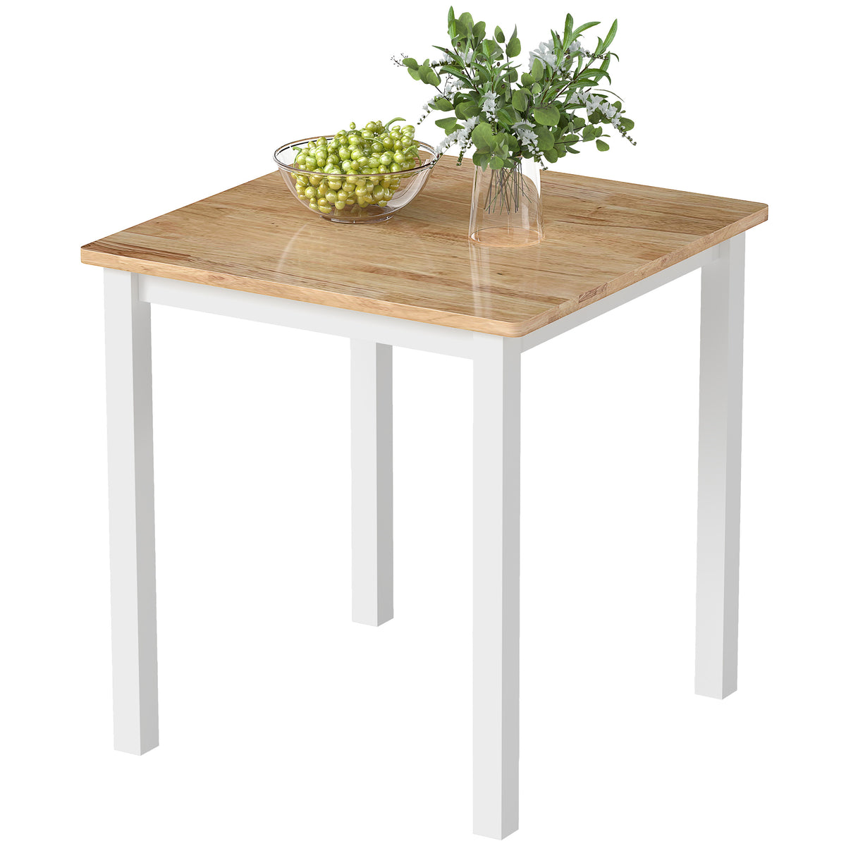 Rubberwood dining table, for up to 4 people, natural wood