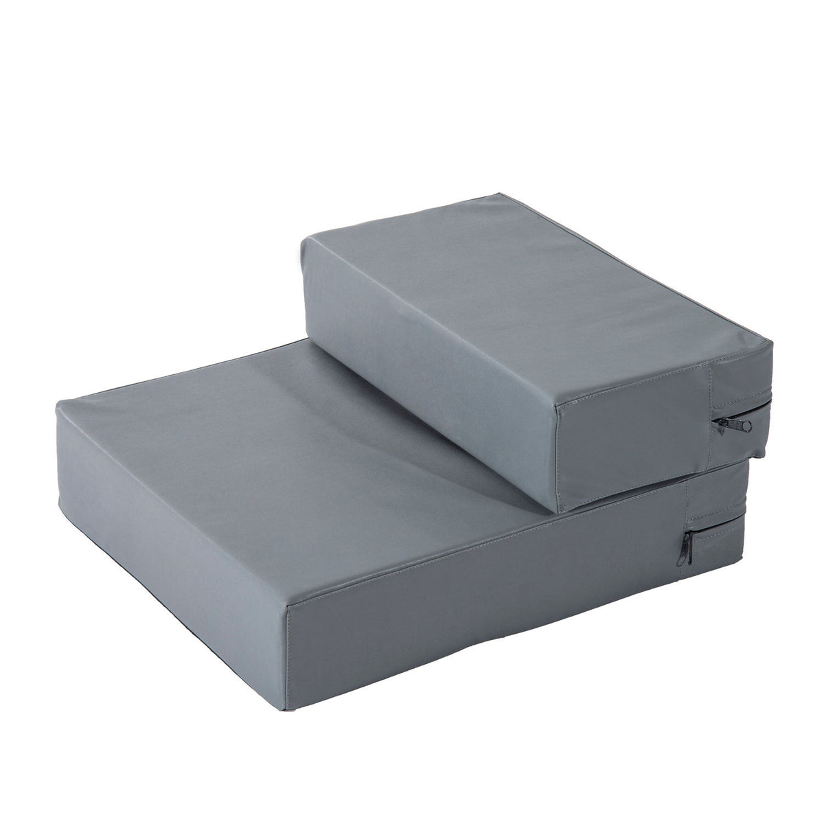 Pet stairs, pet mat, 2 steps, foldable up to 7 kg, dog stairs, steps, mat for cats and dogs, grey, L45 x W39 x