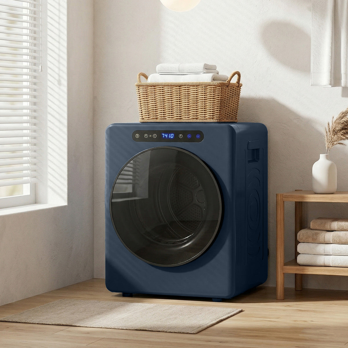 5kg Vented Tumble Dryer, 1000W Compact Freestanding Front-Loading Clothes Dryer with Stainless Steel Drum, Timer (2)