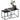 Set of 2 side tables, modern design, stackable, glass table, black