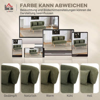 2-seater sofa, small chenille sofa with wingback, thick seat, rubberwood legs, dark green (7)