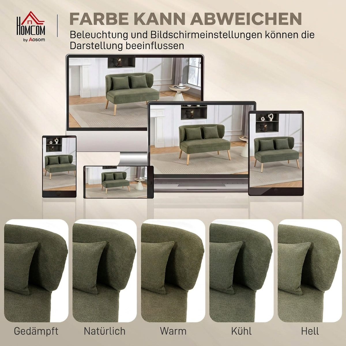 2-seater sofa, small chenille sofa with wingback, thick seat, rubberwood legs, dark green (7)