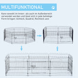 Puppy Playpen 8-Piece Puppy Enclosure with 8 Grid Panels, Door, Protective Tarp, Exercise Pen, 61cm High, Puppy (4)