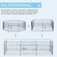 Puppy Playpen 8-Piece Puppy Enclosure with 8 Grid Panels, Door, Protective Tarp, Exercise Pen, 61cm High, Puppy (4)