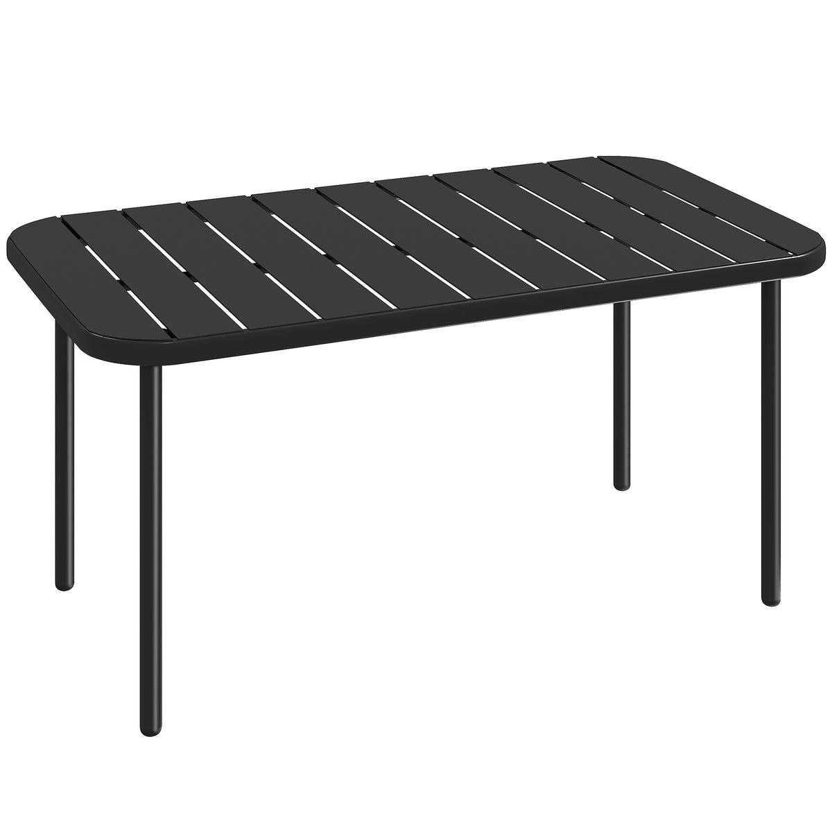 Side table rectangular balcony table made of steel, easy-care for balcony, garden, terrace, porch, 90x50x43 cm