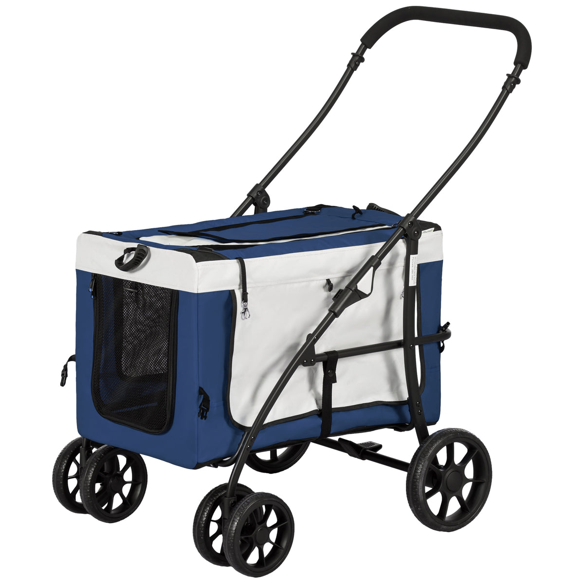 Dog Stroller Pet Buggy Pet Carrier up to 10kg foldable adjustable carrying straps detachable basket 81 x 58 x
