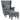 Wingback chair with ottoman, upholstered armchair with rubberwood legs, fabric cover, gray