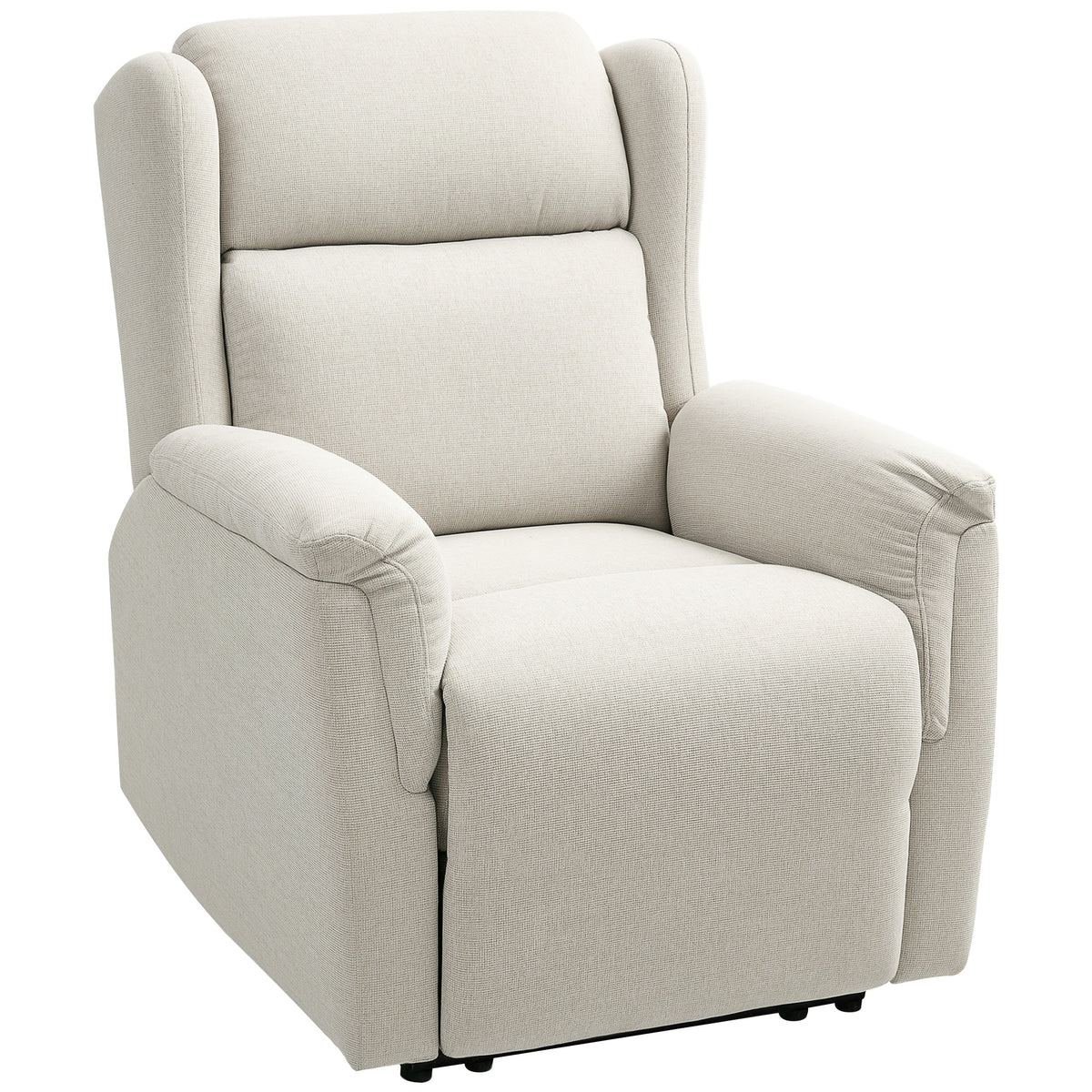 Recliner chair, adjustable upholstered armchair with footrest, 160° tilt, linen look, quick assembly, beige