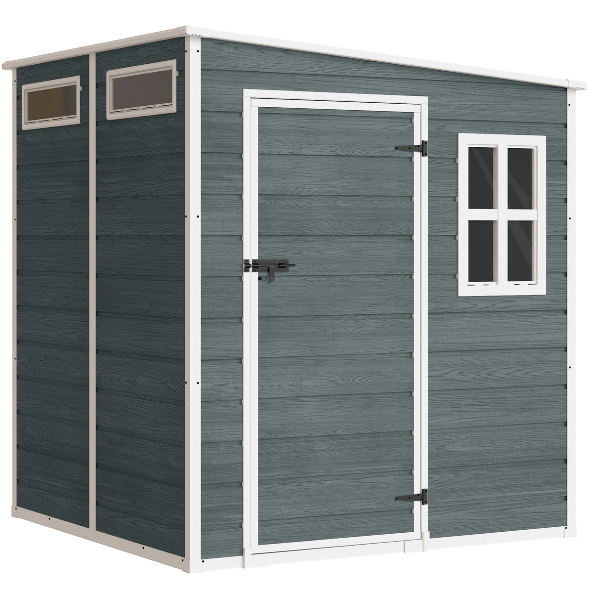 Tool shed 2.89 m² garden shed with wood look, 3 windows, ventilation, floor, lock, gloves, 182 x 182 x 196 cm