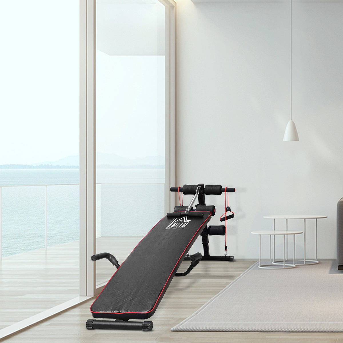 Adjustable sit-up bench, multifunctional weight bench with 4/5-position adjustable leg fixation, training bench (2)