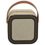 Karaoke-Set 2 Mikrofone + tragbarer Lautsprecher BLUETOOTH USB LED beige