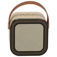 Karaoke-Set 2 Mikrofone + tragbarer Lautsprecher BLUETOOTH USB LED beige