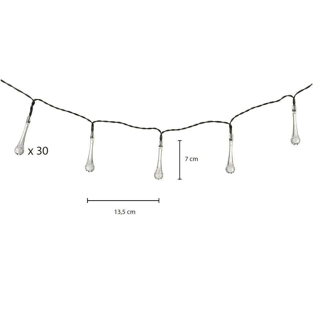 IKONKA Solar Garten Teardrop Lichter 6,5m 30LED kalt weiß – Produktabbildung 2