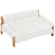 Elevated cat bed with wooden frame, removable cover, cotton filling, and non-slip feet, for cats up to 8 kg