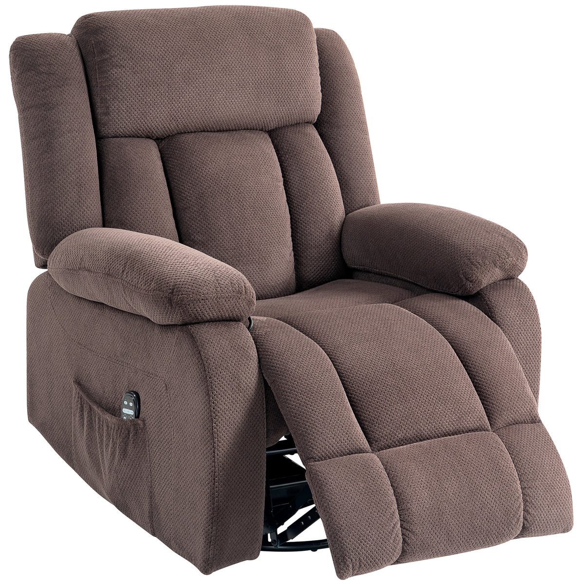 Recliner chair with vibration massage and heat, manually adjustable swivel chair with rocking function and