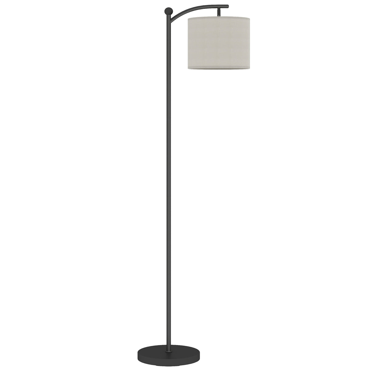 Floor lamp, adjustable light options, foot switch, remote control, metal, black
