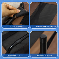 Dog bed, foldable, outdoor dog bed, elevated, 122 cm x 92 cm x 23 cm, coffee brown + black (6)