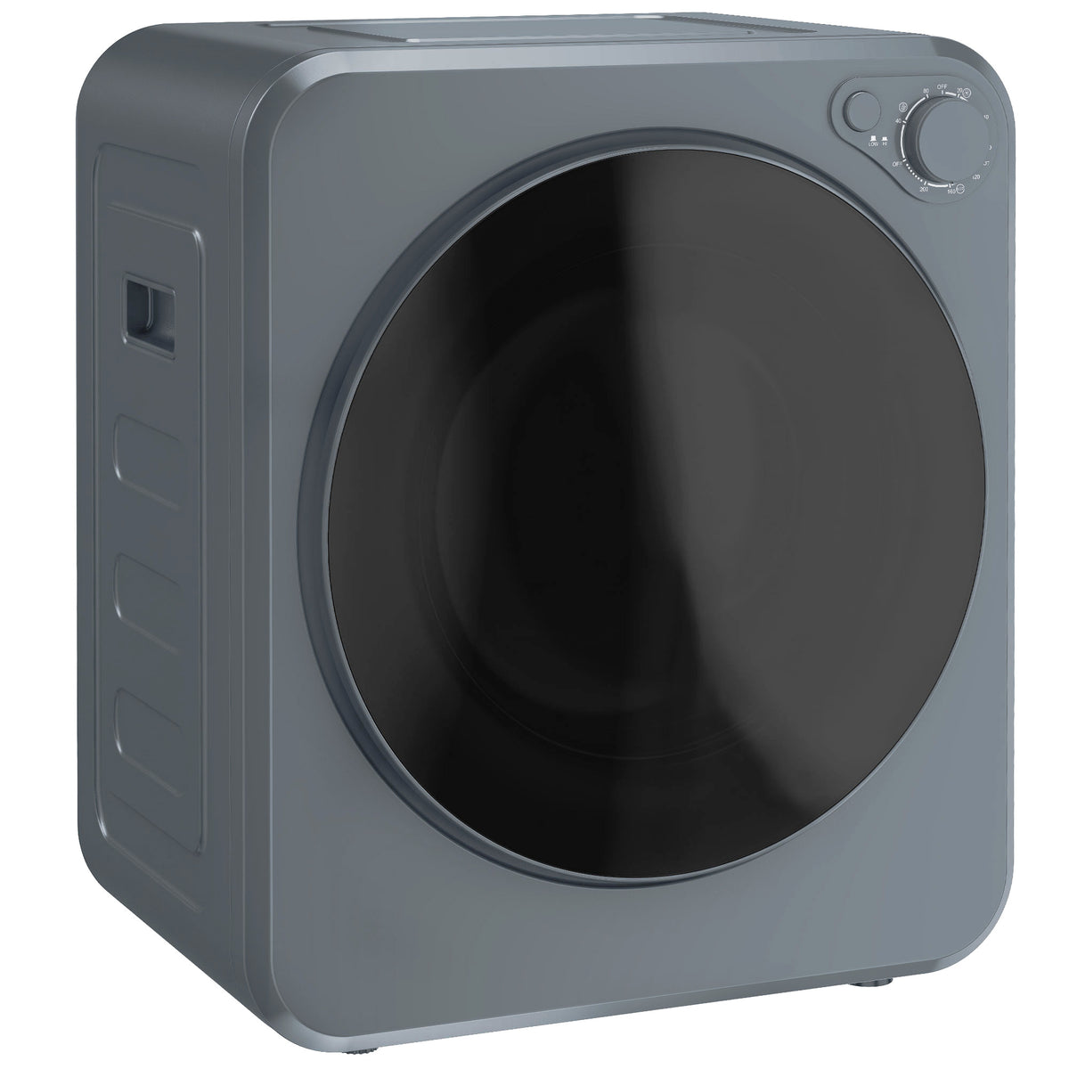 Mini tumble dryer 4 kg with 5 programs up to 60℃ 800W/400W vented dryer with stainless steel drum grey