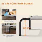 Outdoor Dog Cot, Elevated Dog Bed for Large Dogs, with Steel Frame, Breathable Mesh Fabric, 152x94x23 cm, Beige (4)