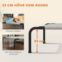 Outdoor Dog Cot, Elevated Dog Bed for Large Dogs, with Steel Frame, Breathable Mesh Fabric, 152x94x23 cm, Beige (4)