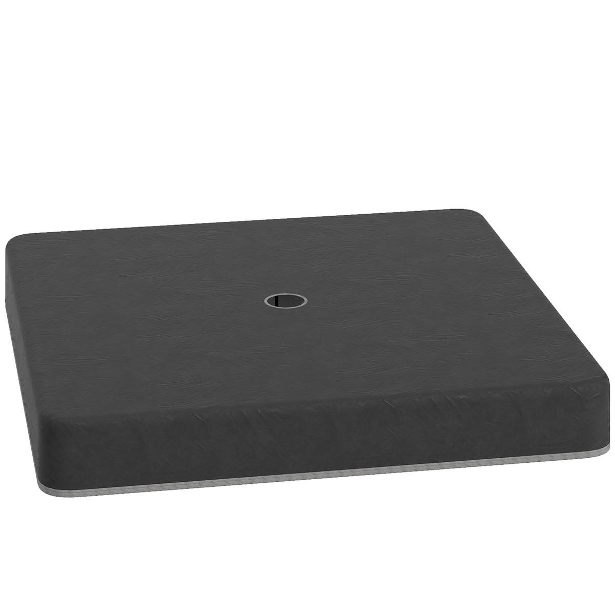 Base weights for parasol stands, waterproof, fillable with sand, plastic, 89L x 89W x 10.5H cm, black