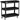 3-tier tool trolley, 4 casters, steel, 83W x 35.3D x 76H cm, black