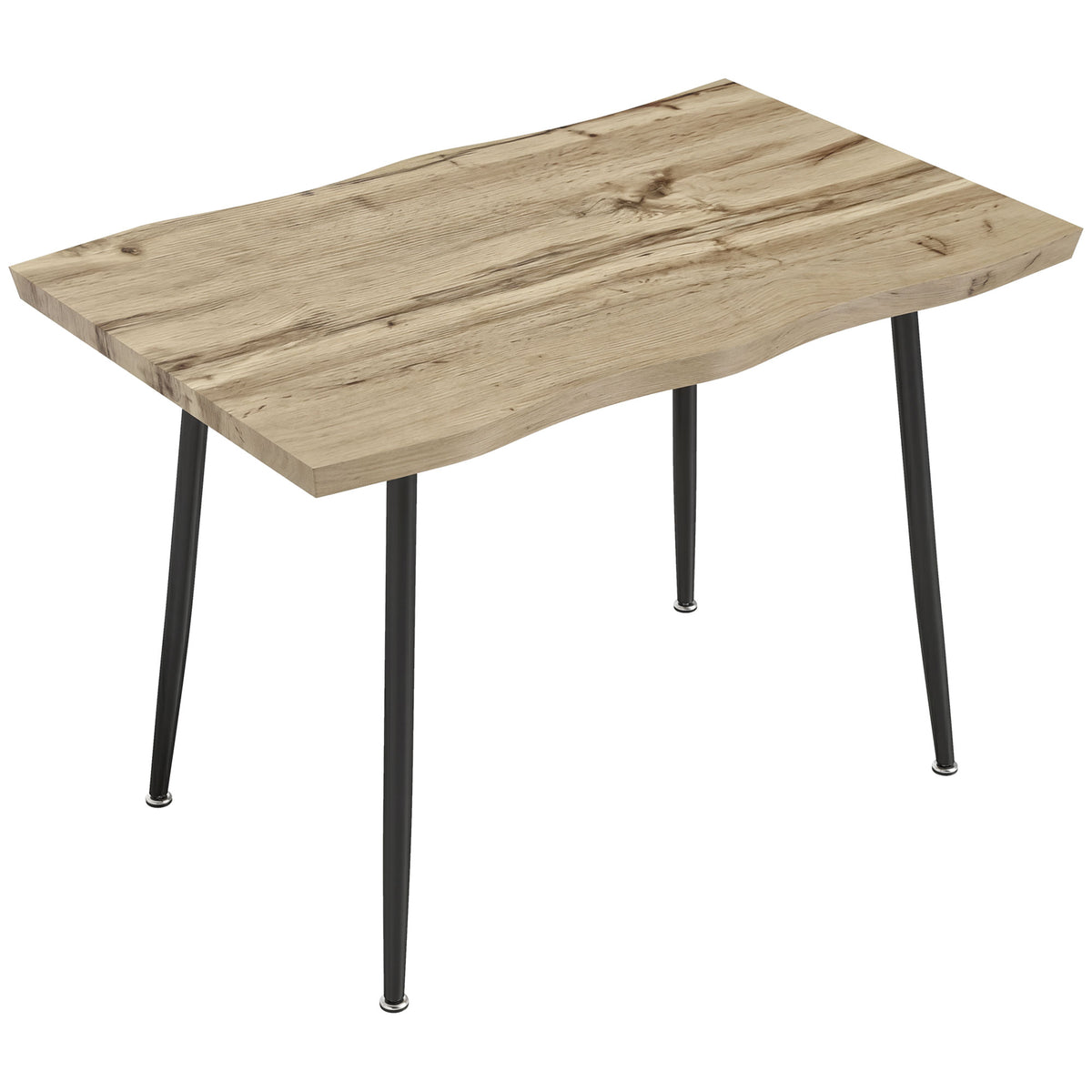Dining table for 4 people, 110 cm Nordic rectangular kitchen table with steel legs for living room and dining