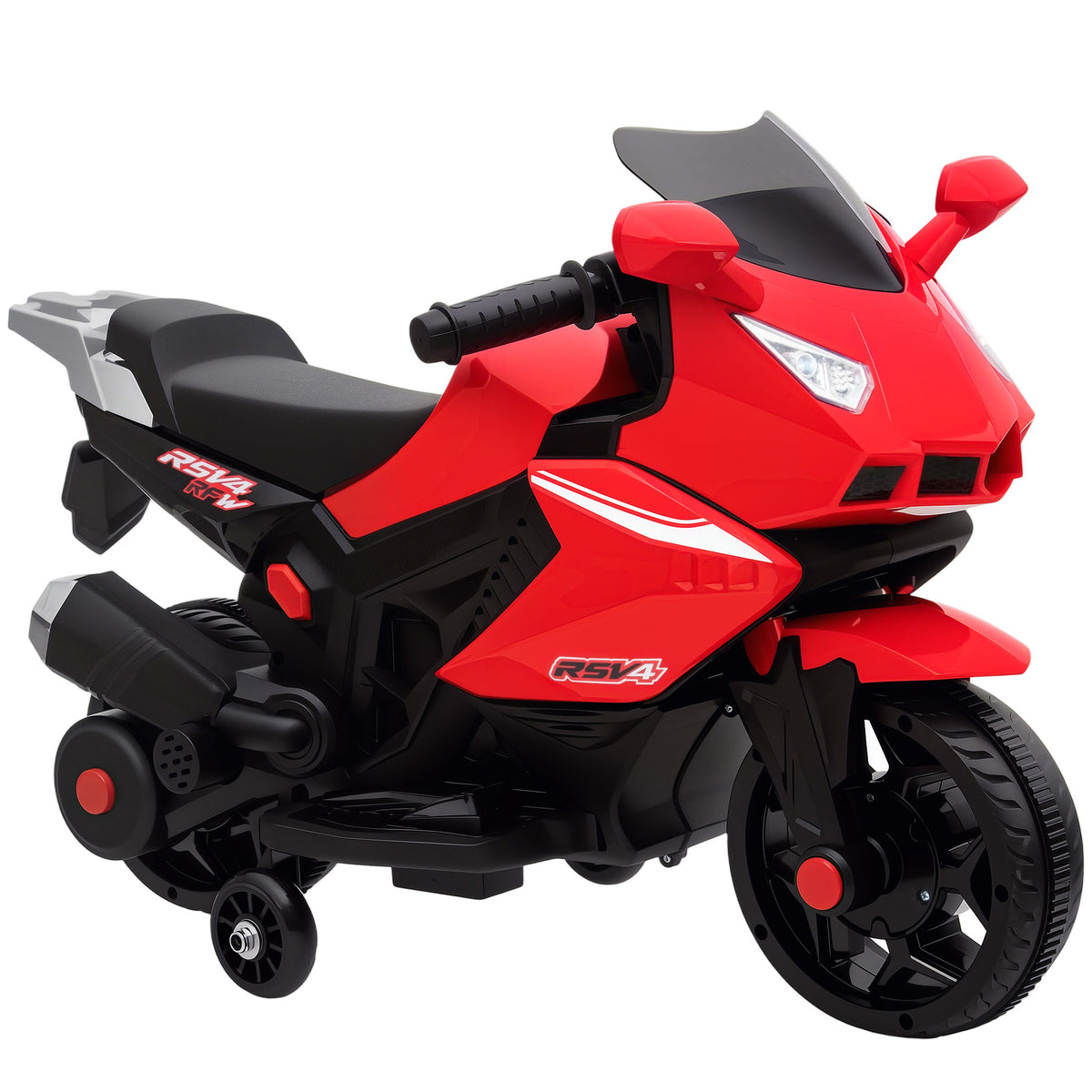 Electric motorcycle for children, horn, headlights, music function, 2.5 km/h, red