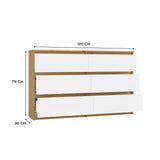 Kommode Malwa M6 120 EICHE ARTISAN WEISS – Produktabbildung 6