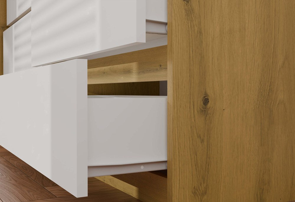 Kommode Malwa M6 120 EICHE ARTISAN WEISS – Produktabbildung 4