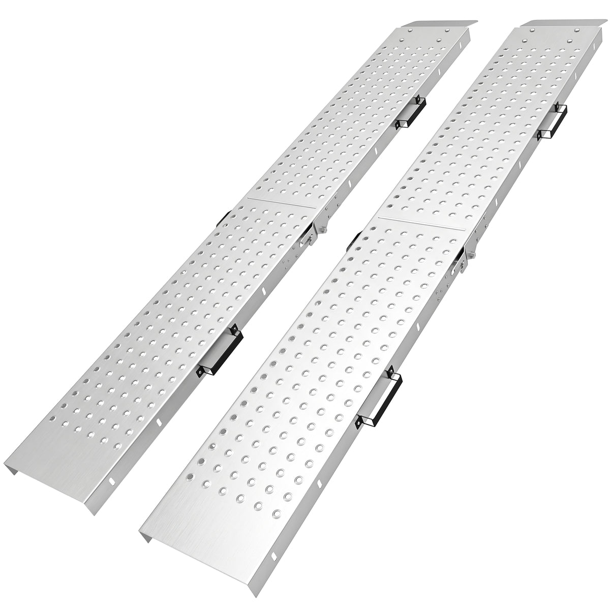 Set of 2 foldable metal loading ramps, threshold ramp with handles, up to 400 kg, for tires up to 22.5 cm