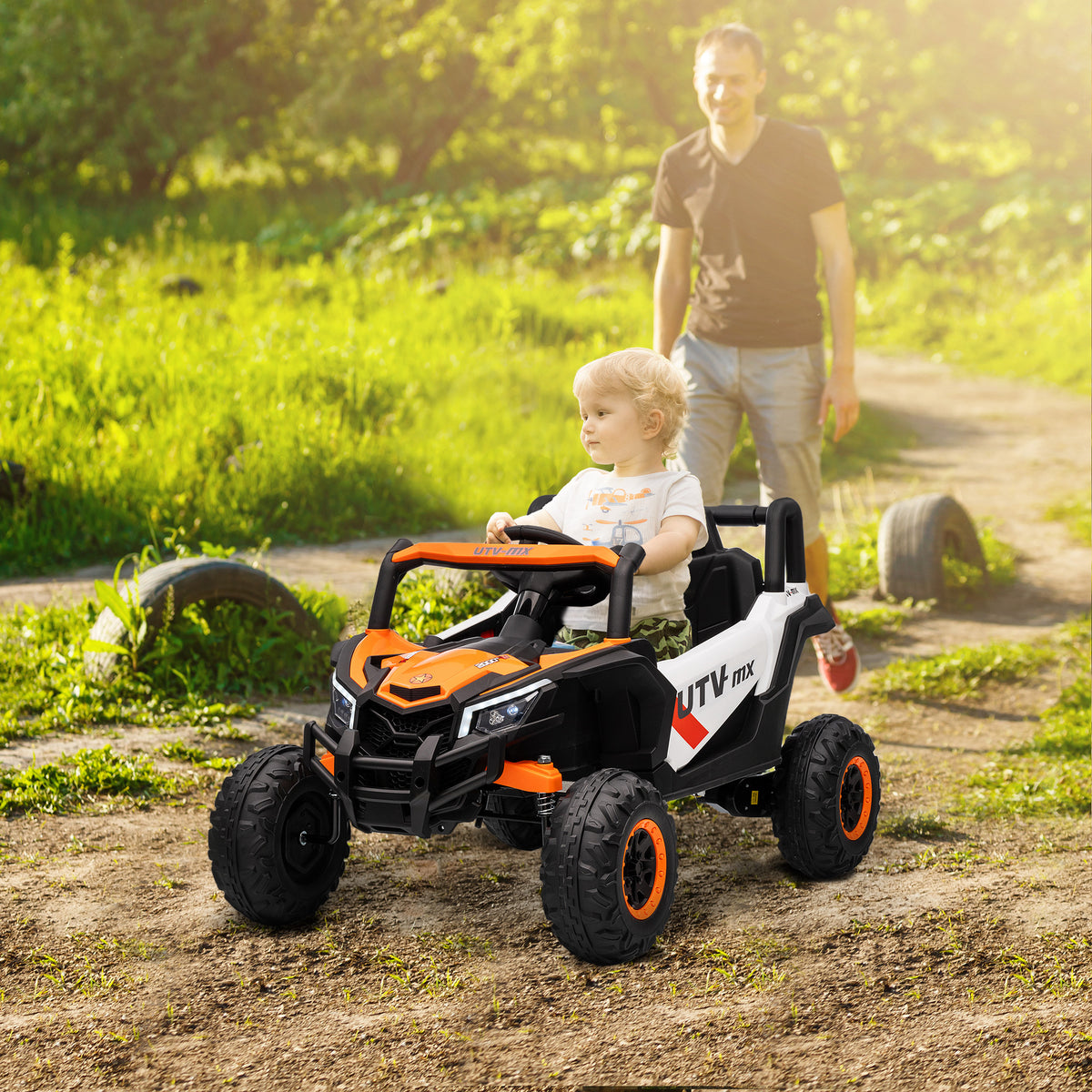 12V electric car for children, remote control function, seat belt, horn, LED lights, USB port, for 3-5 years (2)