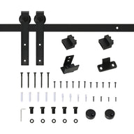 200 cm complete sliding door set, sliding door hardware with floor guide, sliding door rail, rollers, sliding