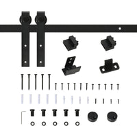 200 cm complete sliding door set, sliding door hardware with floor guide, sliding door rail, rollers, sliding
