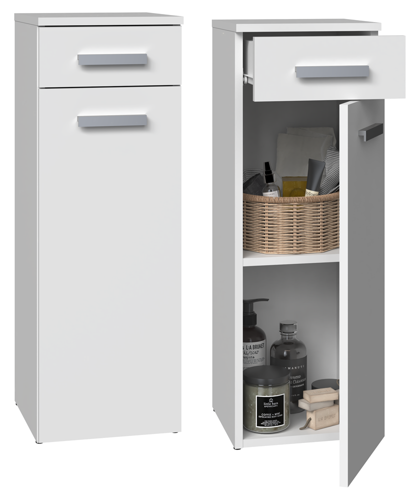 Badezimmer-Hochschrank Nel V DS WEISS