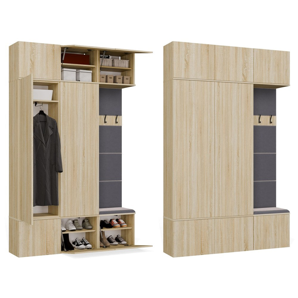 Garderobe HAGA III/2Sz1W EICHE SONOMA 2x Schrank + Kleiderpaneel