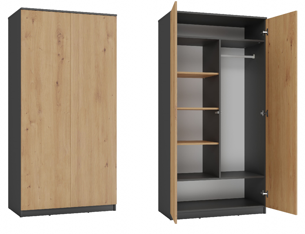 Kleiderschrank Malwa SD-90 ANTHRAZIT ARTISAN