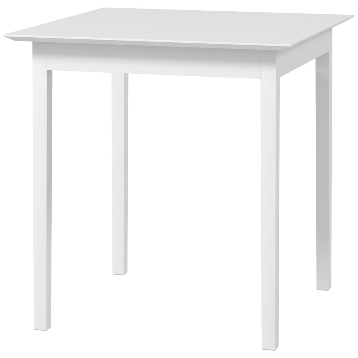 Kitchen table dining table square table, modern design, 75 cm x 75 cm x 76 cm, white