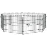 Puppy Playpen 8-Piece Puppy Enclosure with 8 Grid Panels, Door, Protective Tarp, Exercise Pen, 61cm High, Puppy
