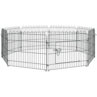 Puppy Playpen 8-Piece Puppy Enclosure with 8 Grid Panels, Door, Protective Tarp, Exercise Pen, 61cm High, Puppy