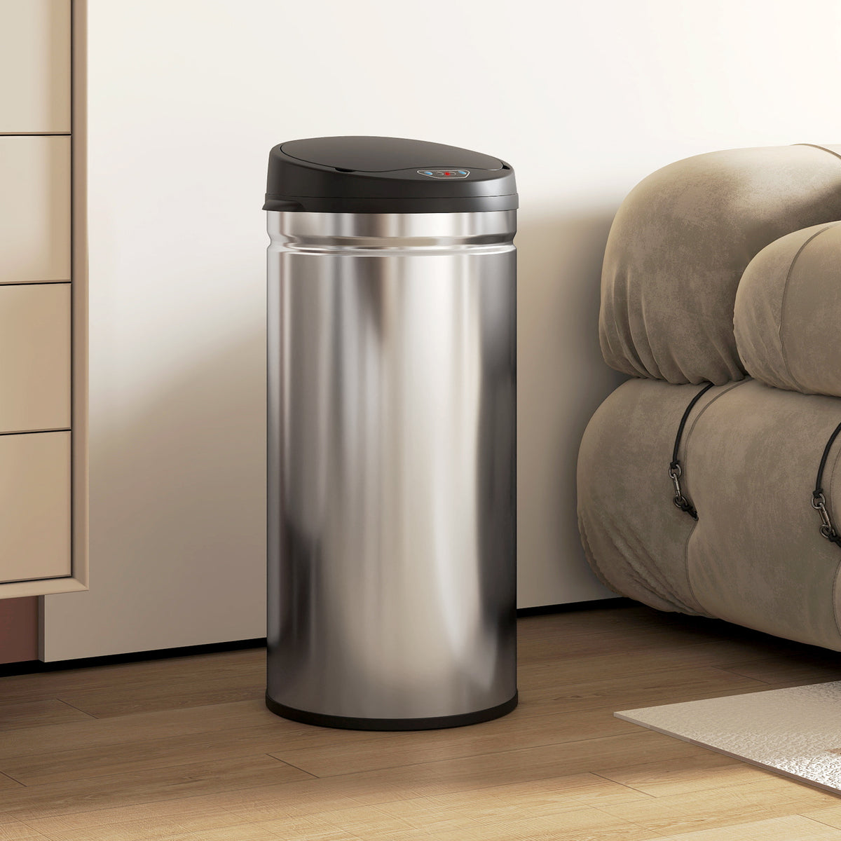42-liter sensor trash can with soft-close function, touchless stainless steel waste bin for hygienic kitchens (2)