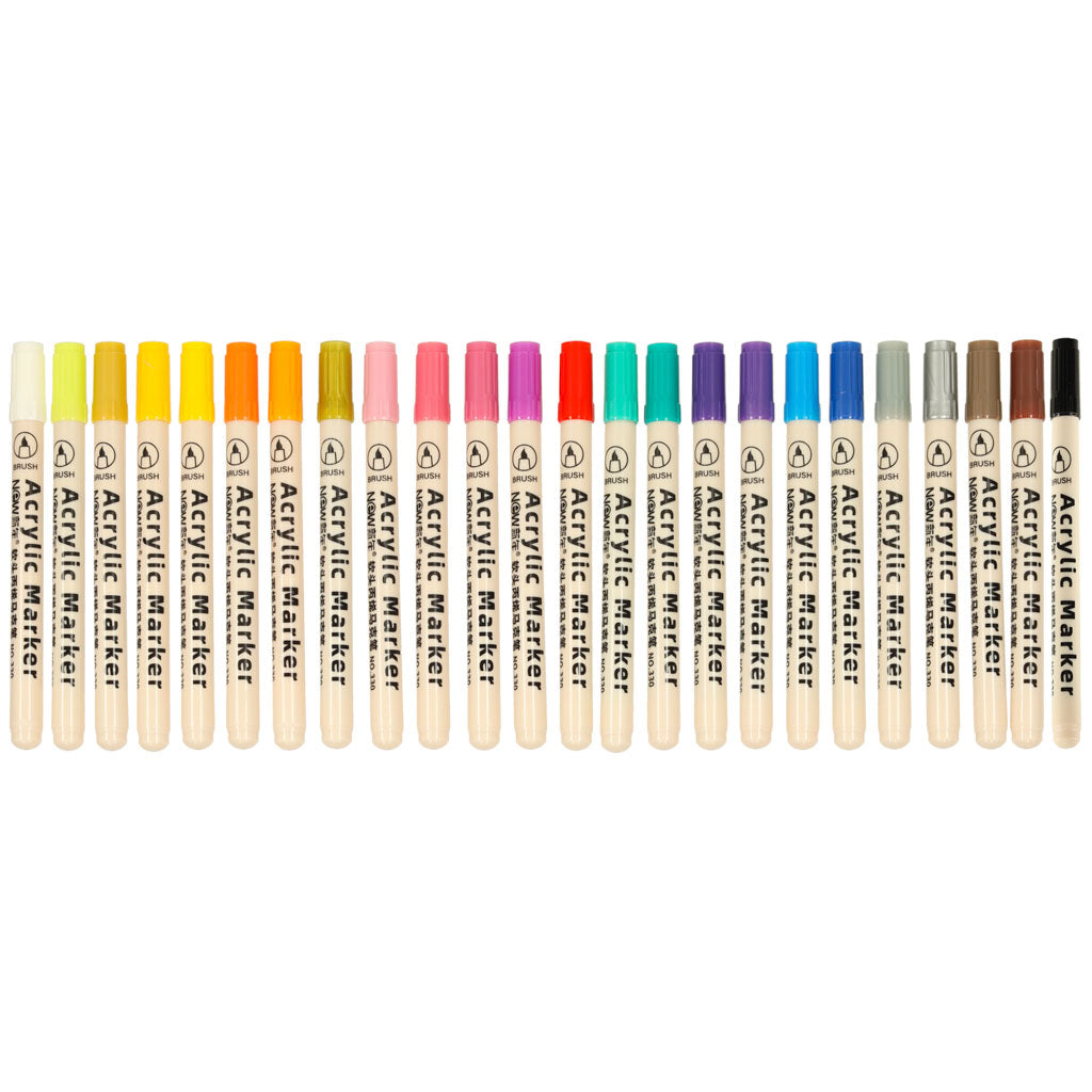 IKONKA Acryl-Stoffmarker Stein Marker Stifte DIY wasserdichte Marker 24 Stück