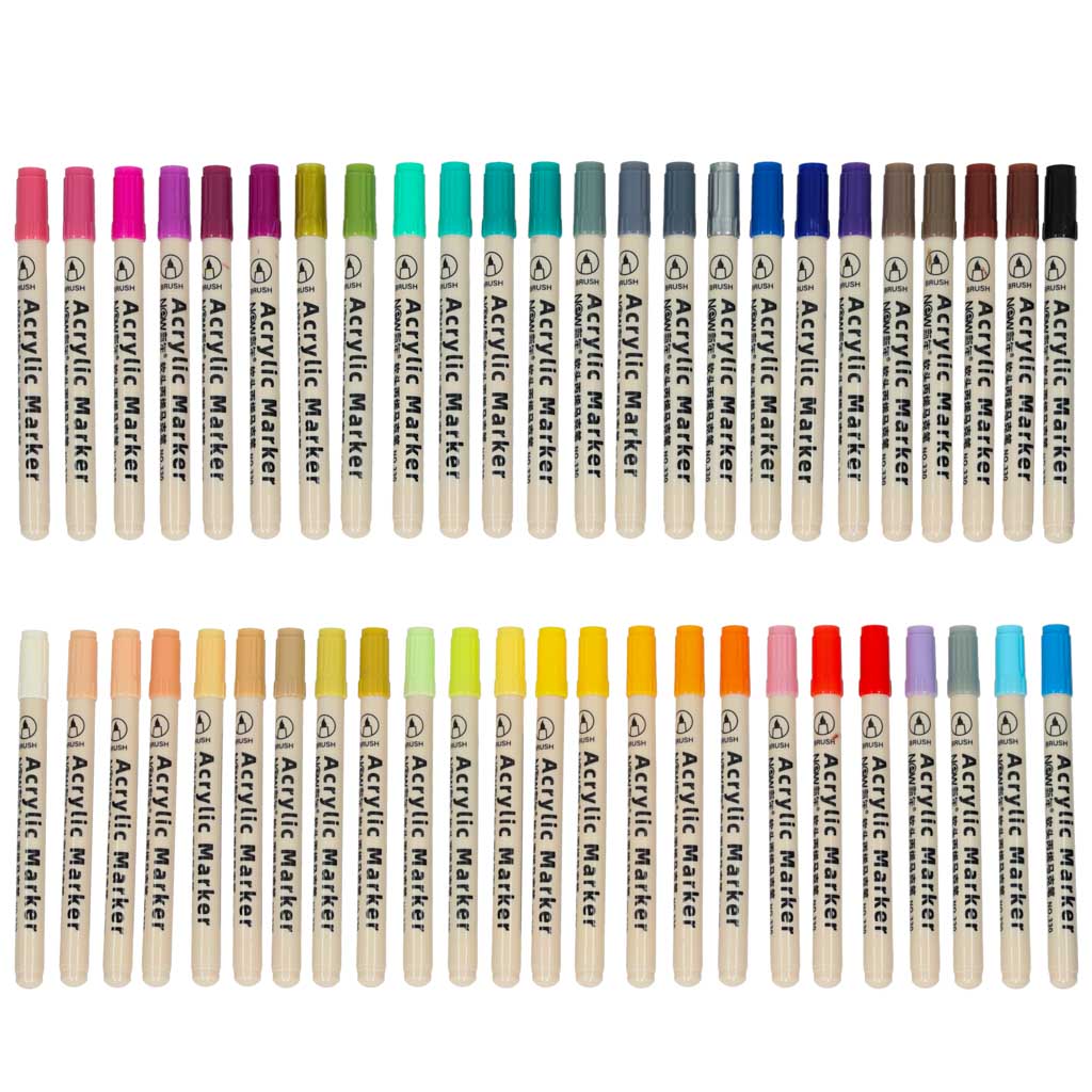 IKONKA Acryl-Stoffmarker Stein Marker Stifte DIY wasserdichte Marker 48 Stück