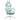 Gaming chair with cat ears, reclining backrest, retractable footrest, load capacity up to 120 kg, tiffany blue
