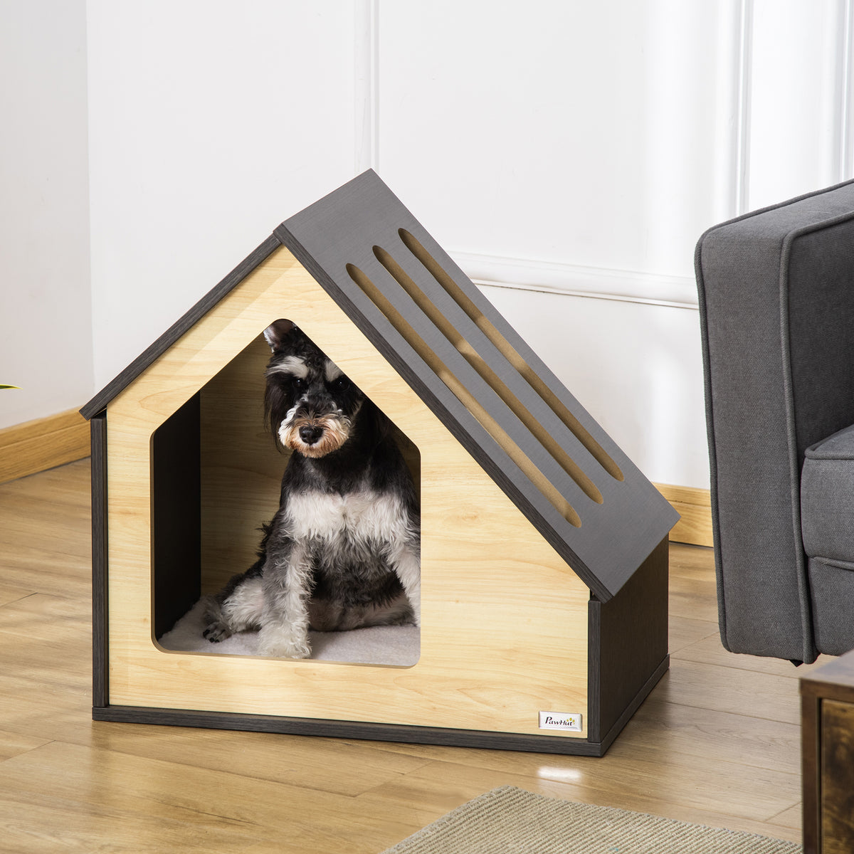 Indoor dog house, pet cave with cushion, dog house with sloped roof, cat house for small dogs up to 8 kg, 60 x (2)