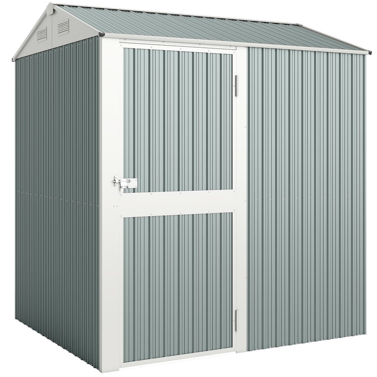 Metal Storage Shed 3.5 m², Tall Lockable Garden Shed with Gable Roof, Air Vents, and Gloves, 209 x 177 x 236 cm